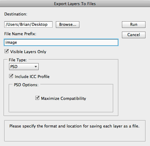 Export Files to Layers