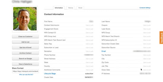 Hubspot Email Contacts