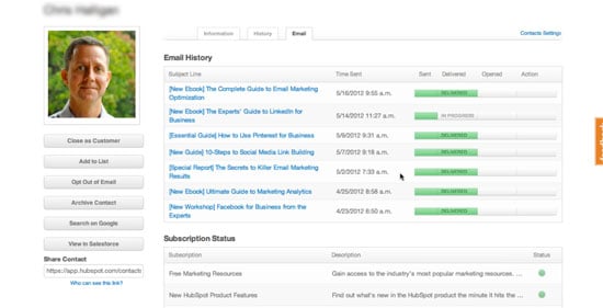 Hubspot Email History