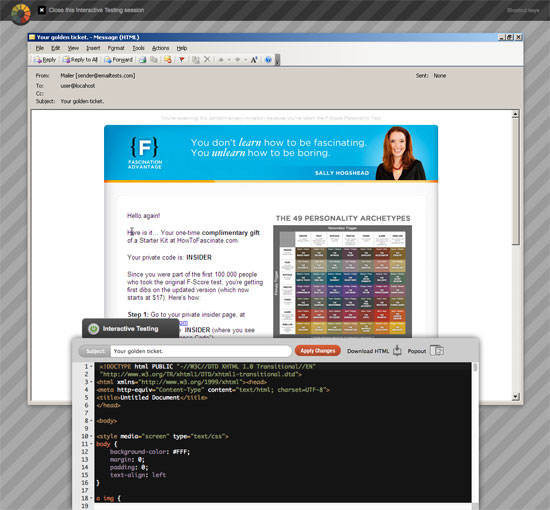 Interative HTML Email Testing
