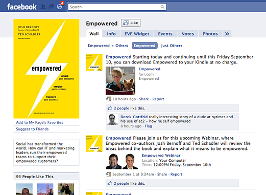 Empowered Facebook Page Promoting Free Kindle Book