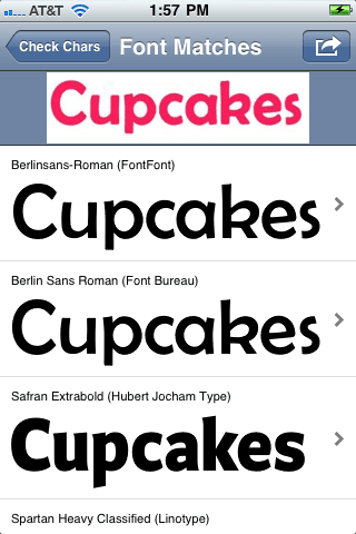 WhatTheFont font matches