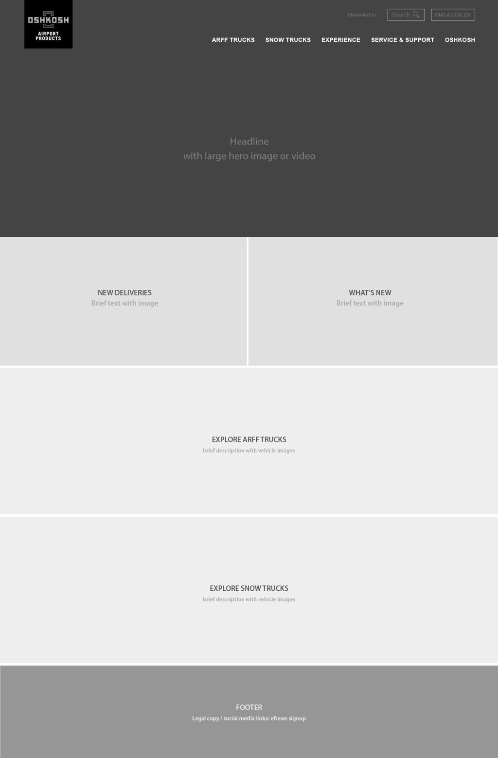 Oshkosh Airport Products Wireframe