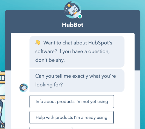 chatbot example if/then logic