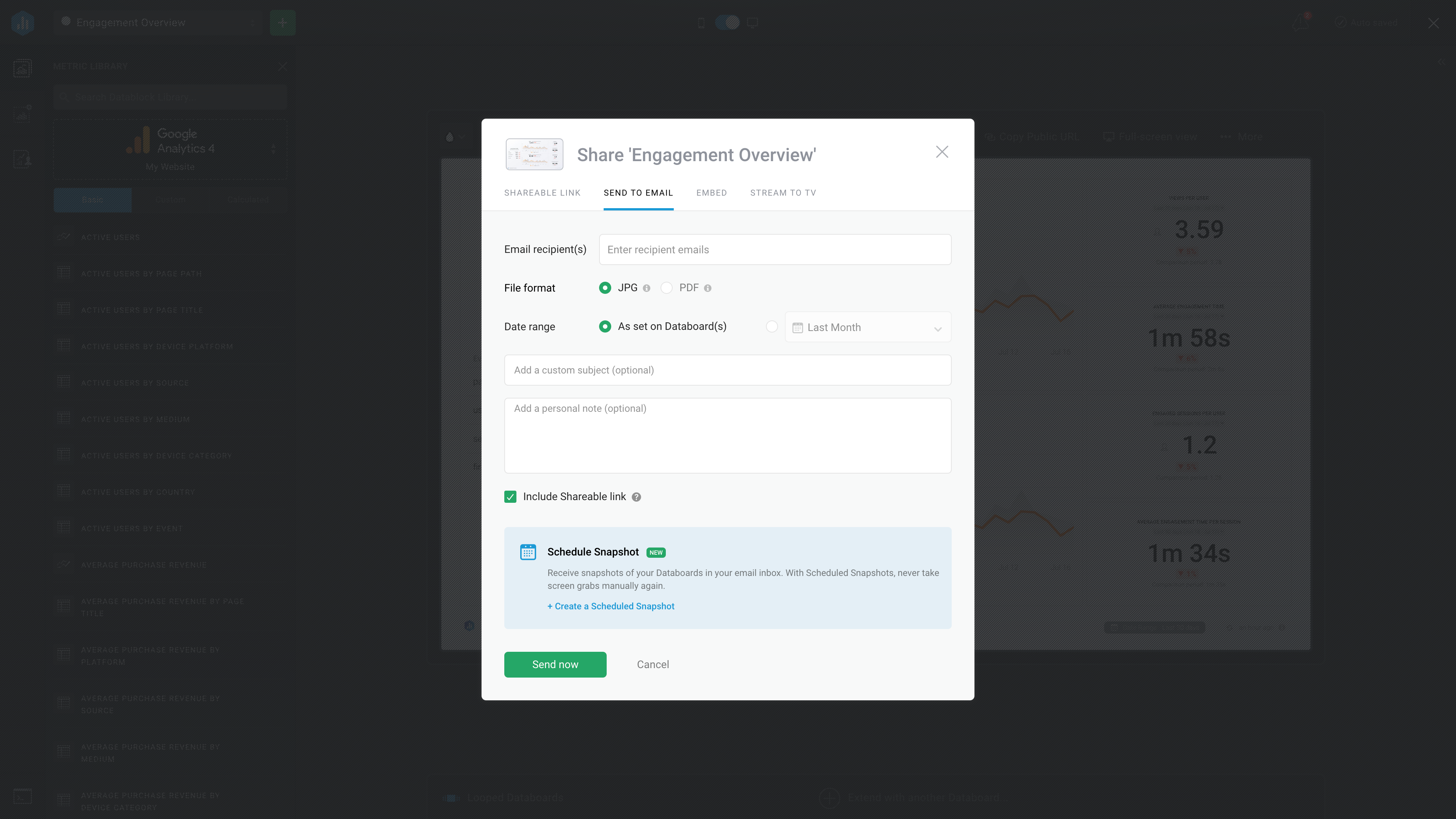 Databox - Scheduled Snapshots