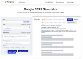 Google SERP simulator tool from Mangools