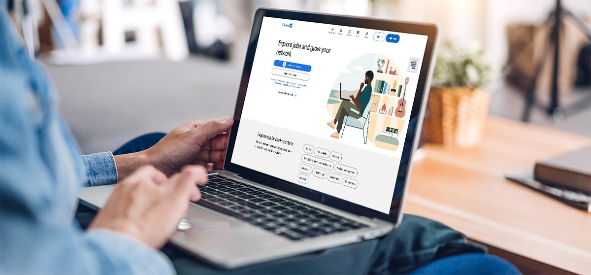 using laptop for linkedin
